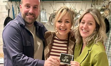 Roel Yvon en Simone met echofoto